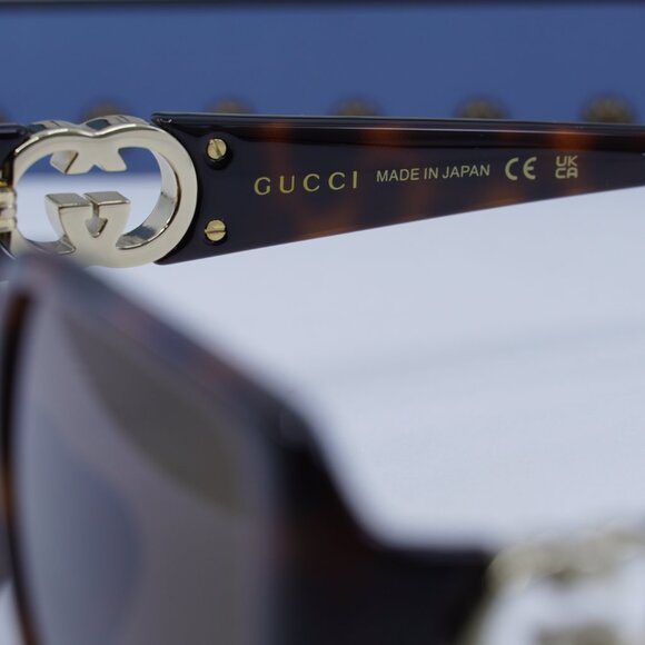 Gucci GG1692SA 002 Square Sunglasses - Dark Havana/Brown main image 7